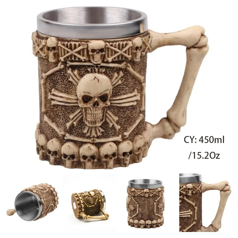 Medieval Dragon Resin and Stainless Steel Mug 600ml
