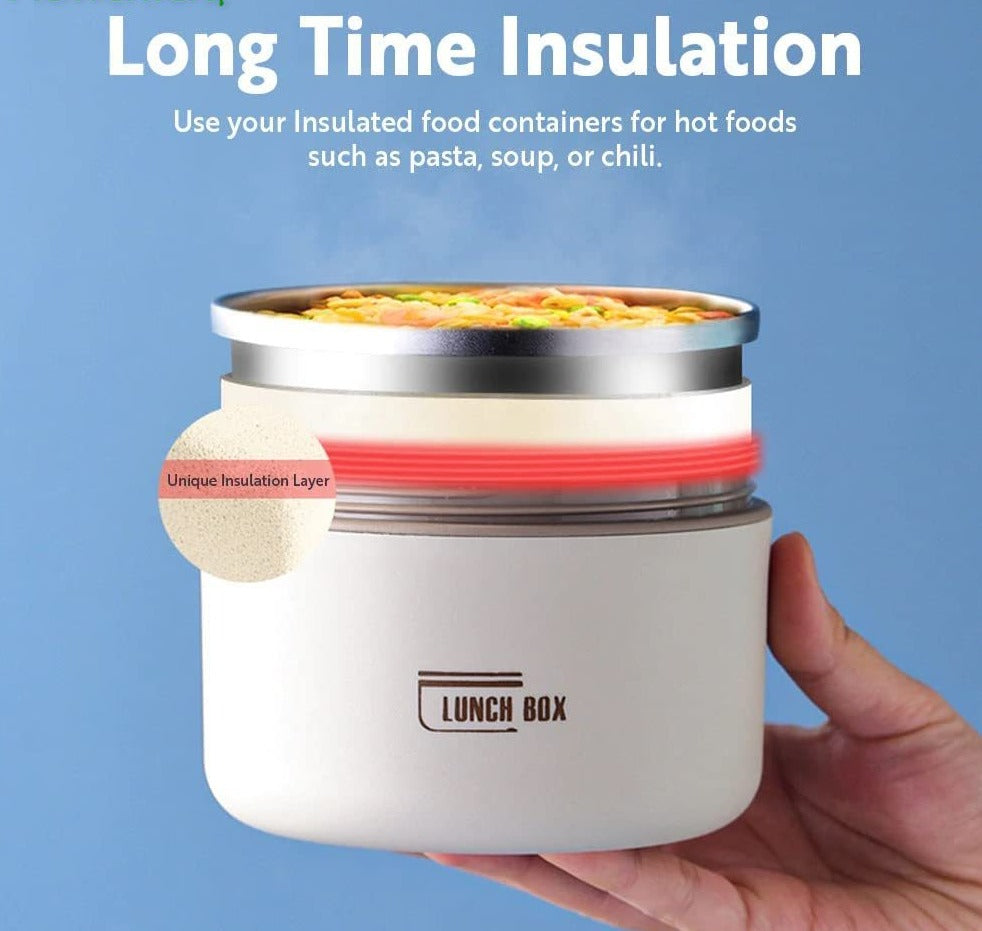 Insulated Stainless Steel Lunch Box with Leak-Resistant Seal