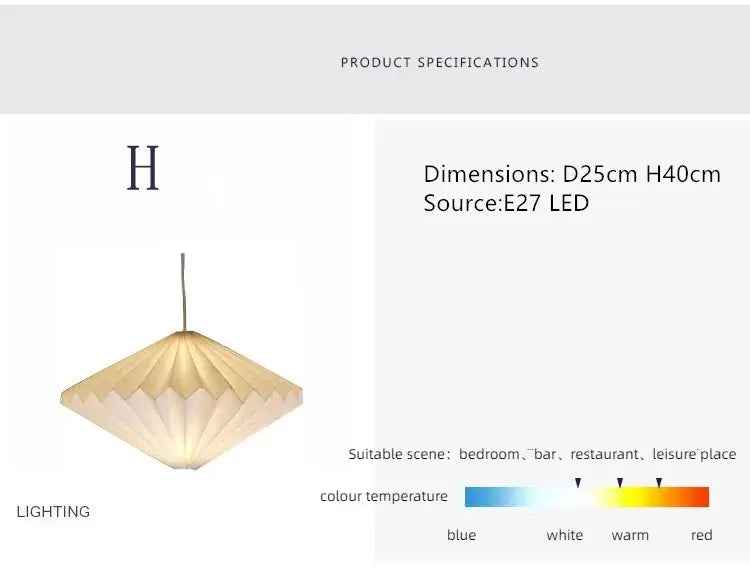 Origami-Inspired White Paper Lantern - Modern Minimalist Design