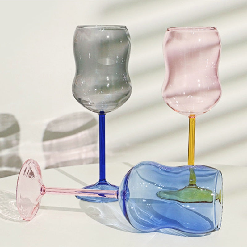 Two-Tone Chubby Wine Glass in Borosilicate Glass