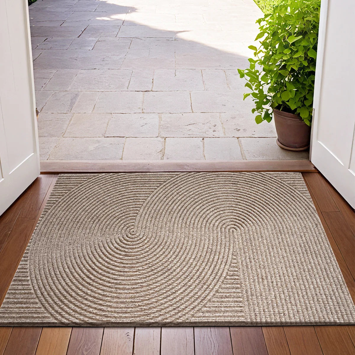3D Groove Non-Slip Doormat for Indoor and Outdoor Use
