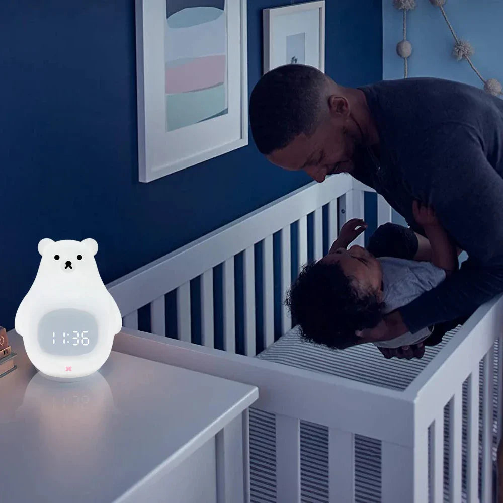 Bear Alarm Clock with LED Night Light for Kids