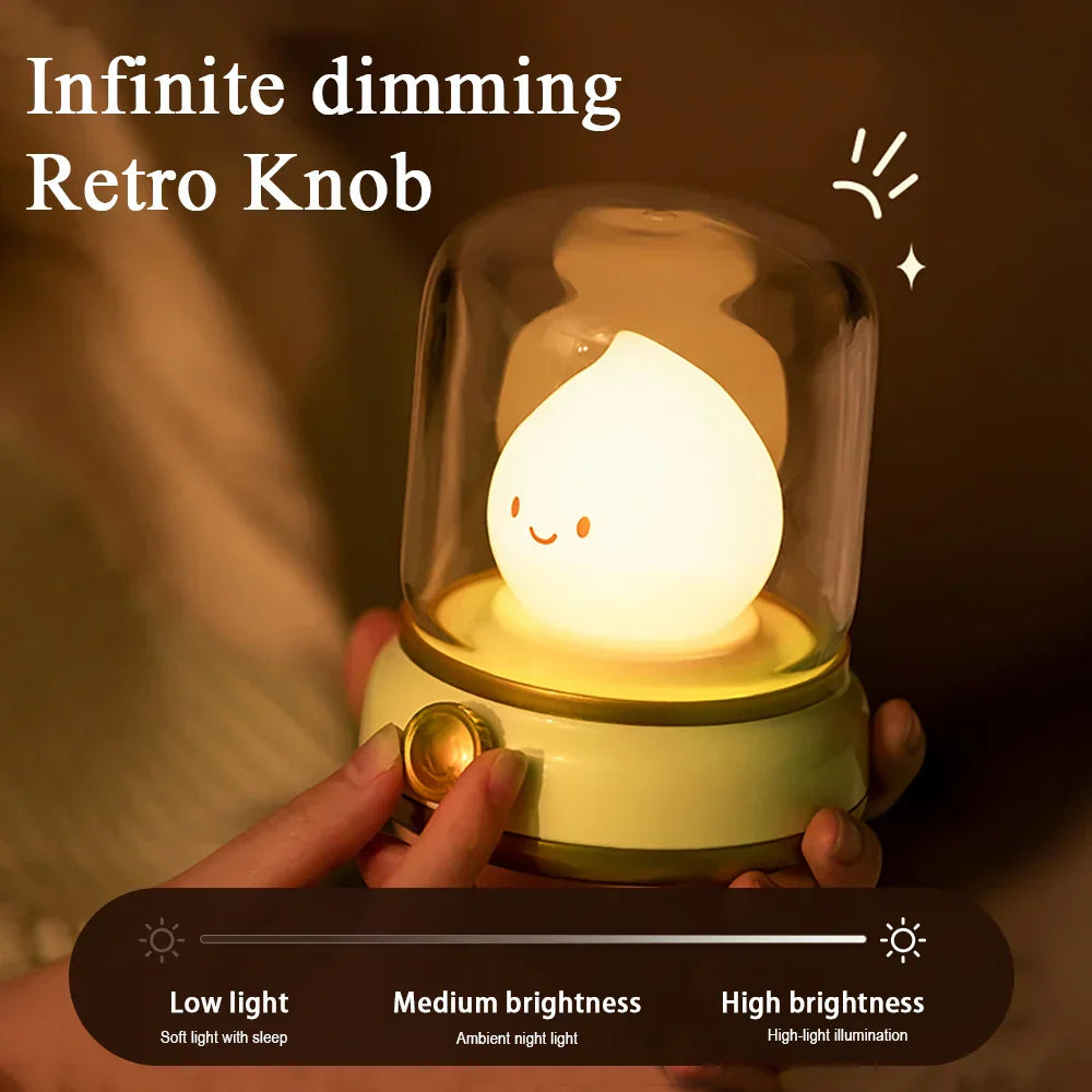 Retro LED Night Light USB Rechargeable Kerosene Style