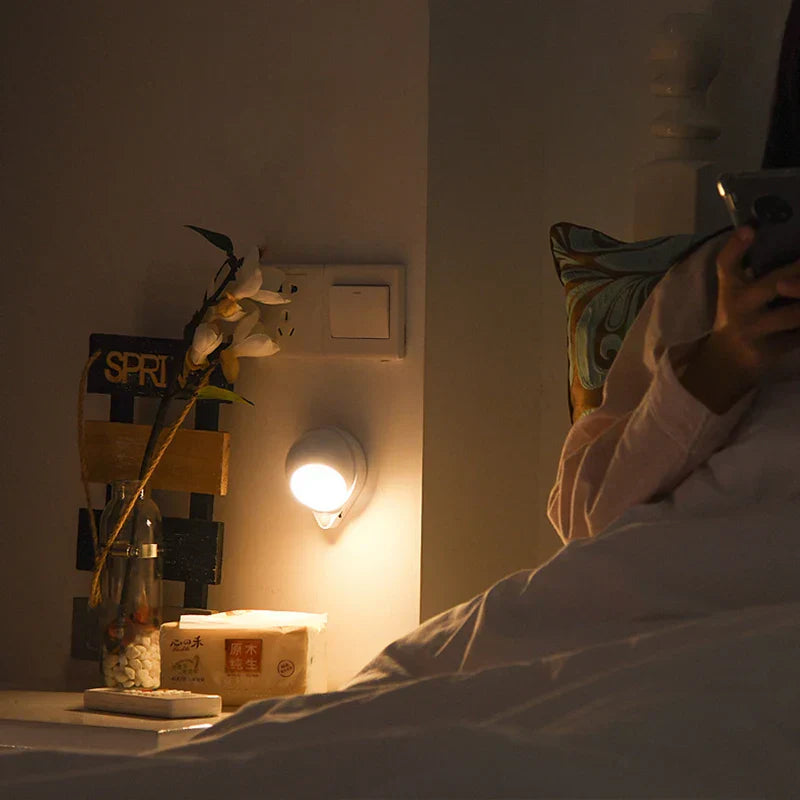 Intelligent 360° Rotatable LED Night Light with Motion Sensor and USB Rechargeable Battery