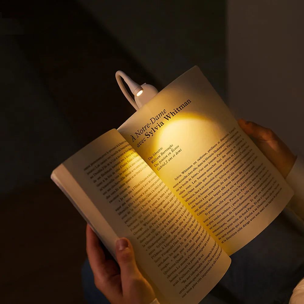 Mini Clip-On Book Light with USB Charging and Dimmable LED