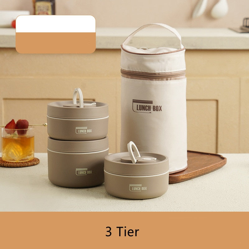 Insulated Stainless Steel Lunch Box with Leak-Resistant Seal