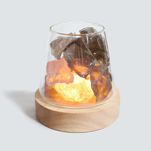 Himalayan Salt Lamp with Essential Oil Diffuser and Rechargeable Battery