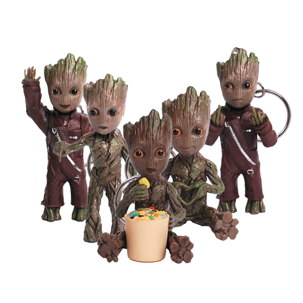 Miniature Groot Figure - Playful Resin Office Decor