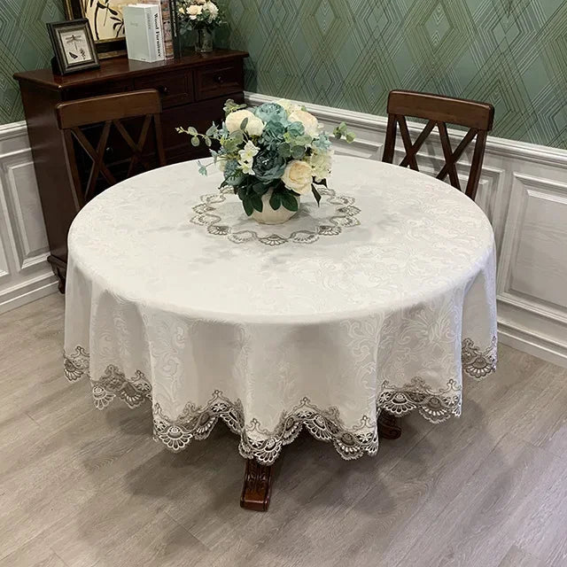 Victorian Lace Ruffle Round Tablecloth