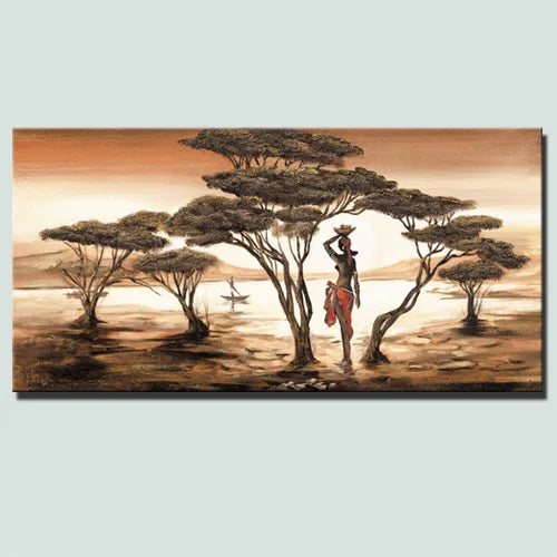 Abstract African Woman Canvas Art Print