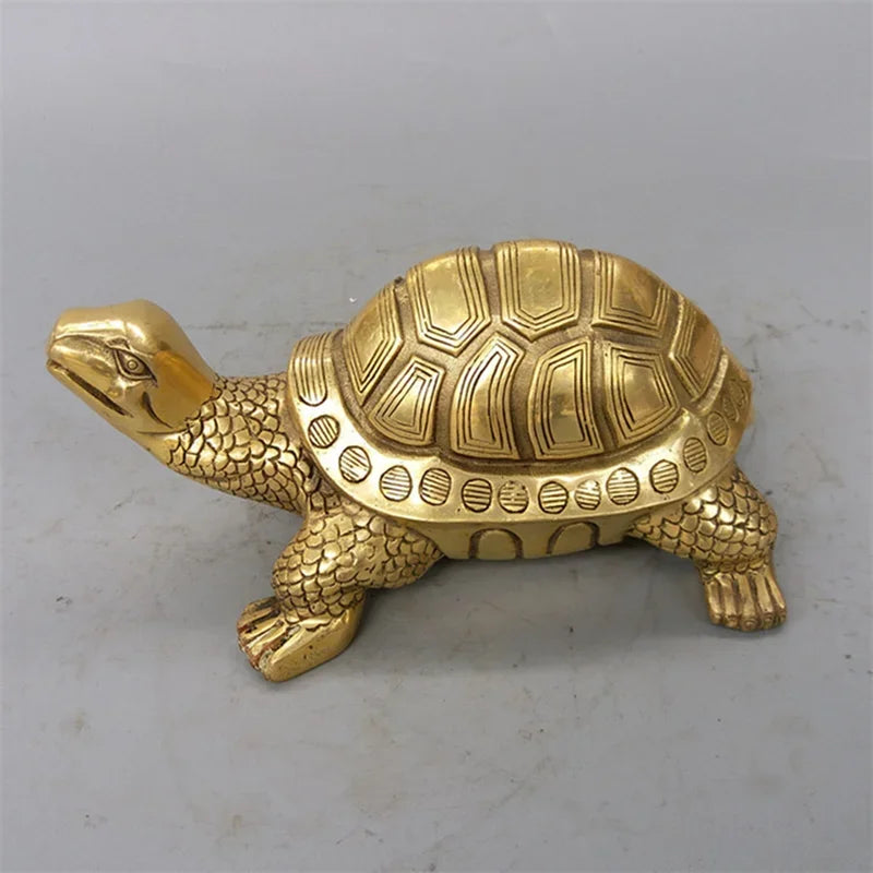Brass Feng Shui Turtle Statue for Longevity and Health