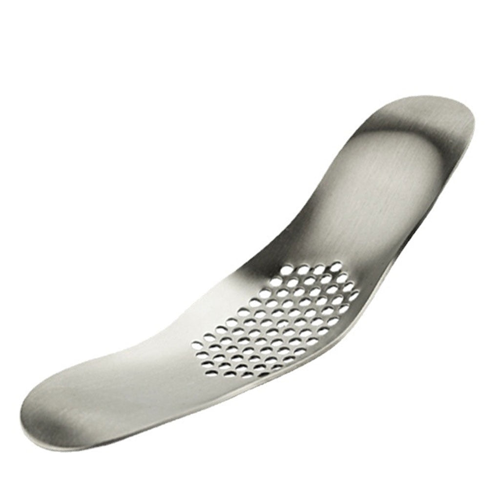 Stainless Steel Garlic Press and Chopper with Ergonomic Handle