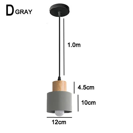 Scandinavian LED Pendant Light in Metal and Wood
