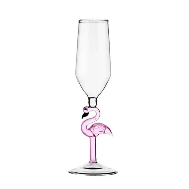 Flamingo Handle Glassware Set for Cocktails and Wine