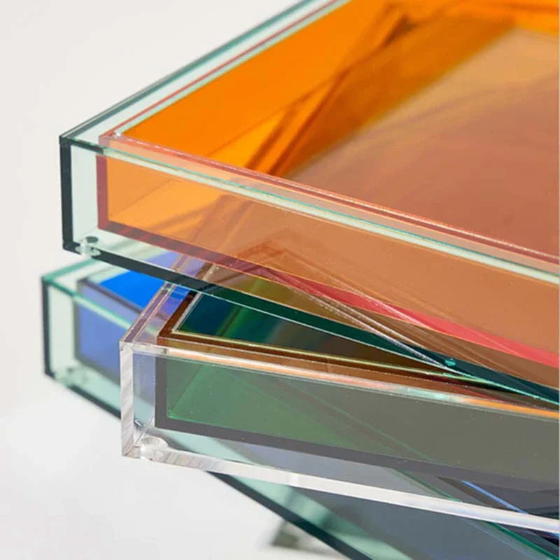 Colorful Acrylic Serving Tray with Smooth Rounded Corners
