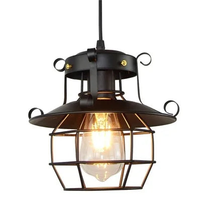 Retro Industrial Dimmable Pendant Light in Black