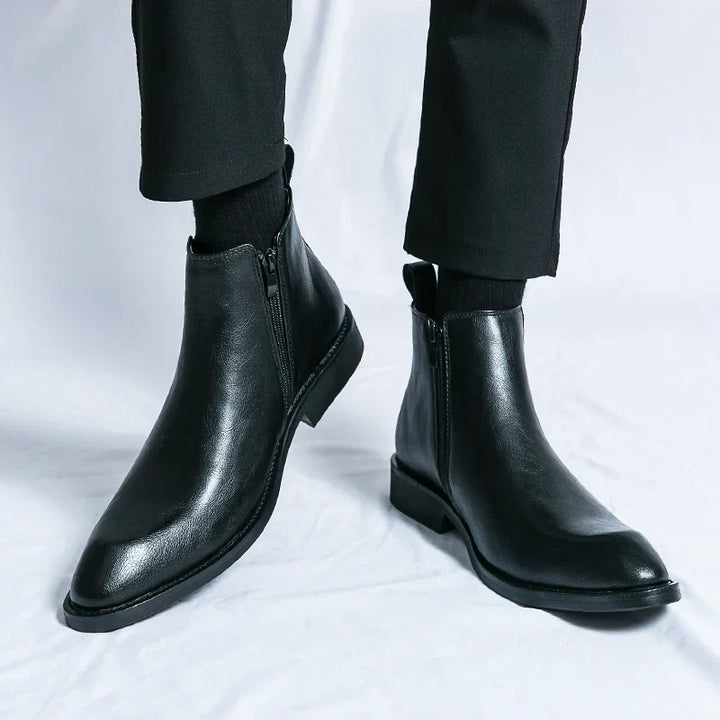 Cooper | Zippered Orthopedic Leather Chelsea Boots