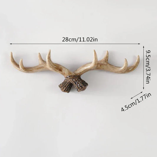 Nordic Vintage Antler Wall Hooks for Coats and Hats