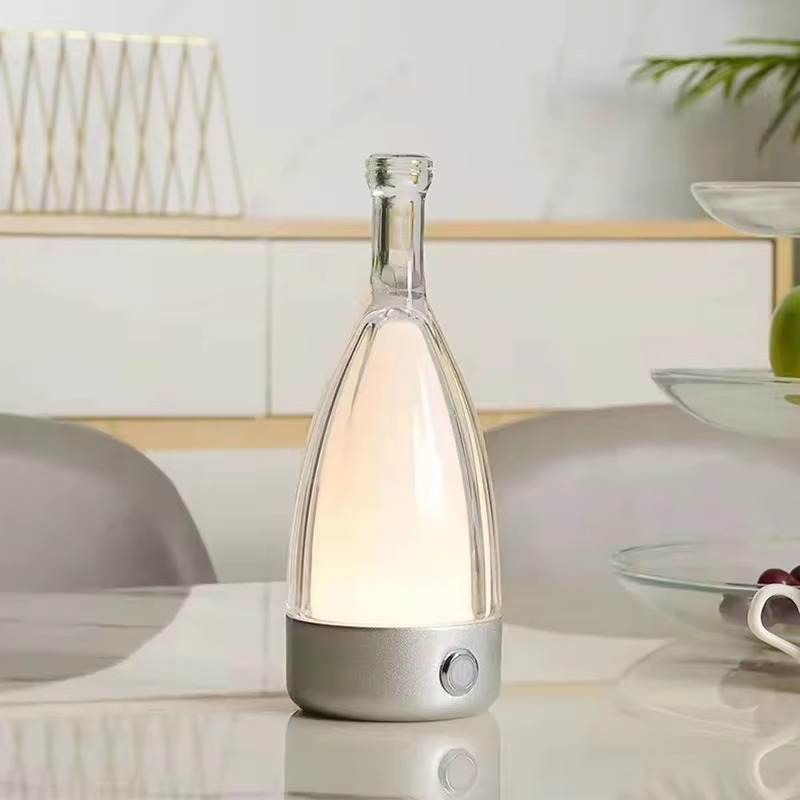 Rechargeable Wine Bottle Desk Lamp with Bluetooth Speaker