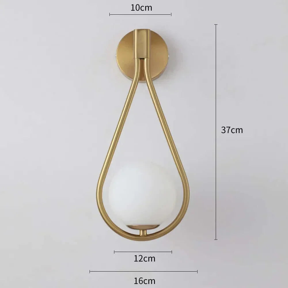 Luxury Glass Globe Wall Lamp in Black or Gold