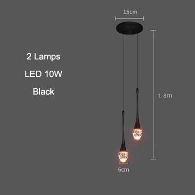 Crystal Pendant Light with Gold Finish and LED Bulbs