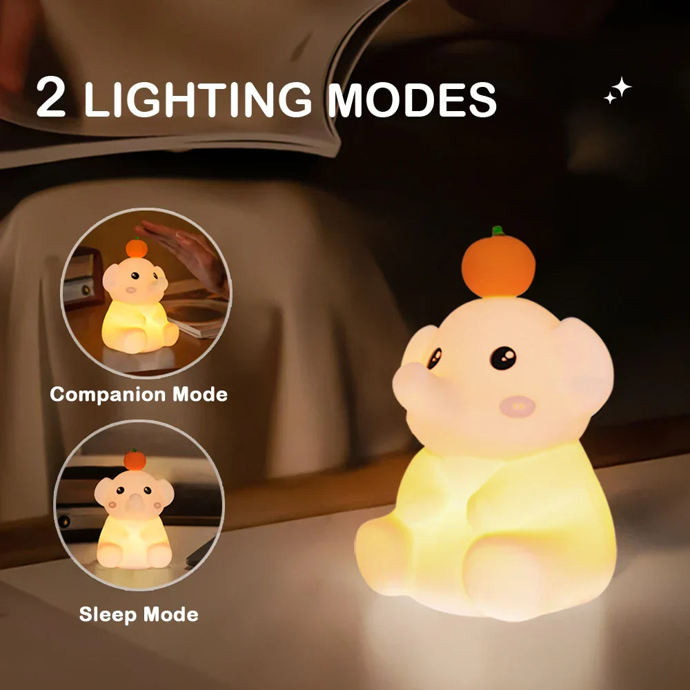 Portable Rechargeable LED Night Light with Adjustable Brightness - Soft Silicone Design