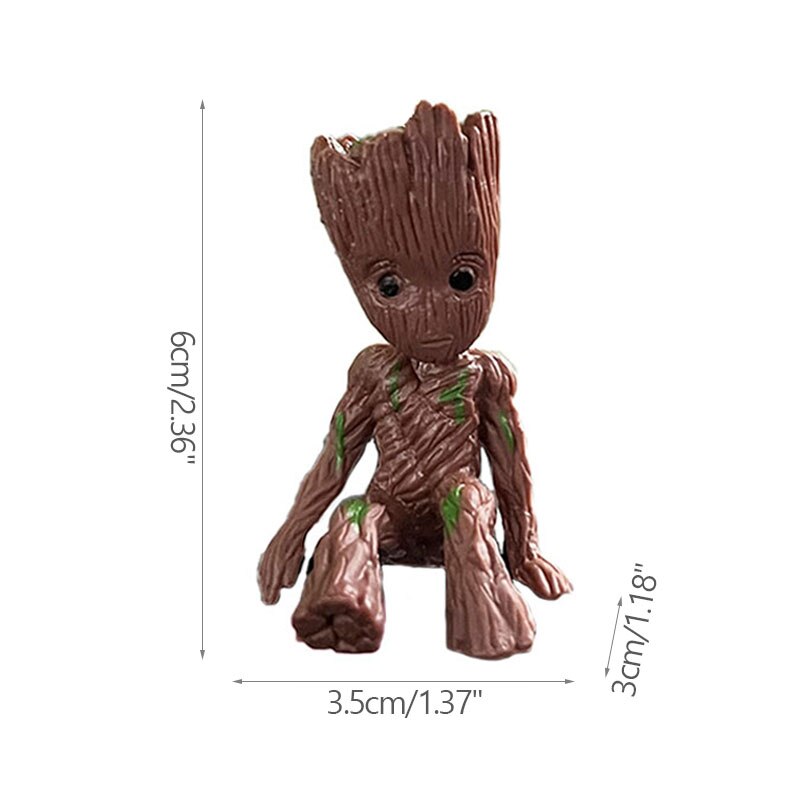 Miniature Groot Figure - Playful Resin Office Decoration