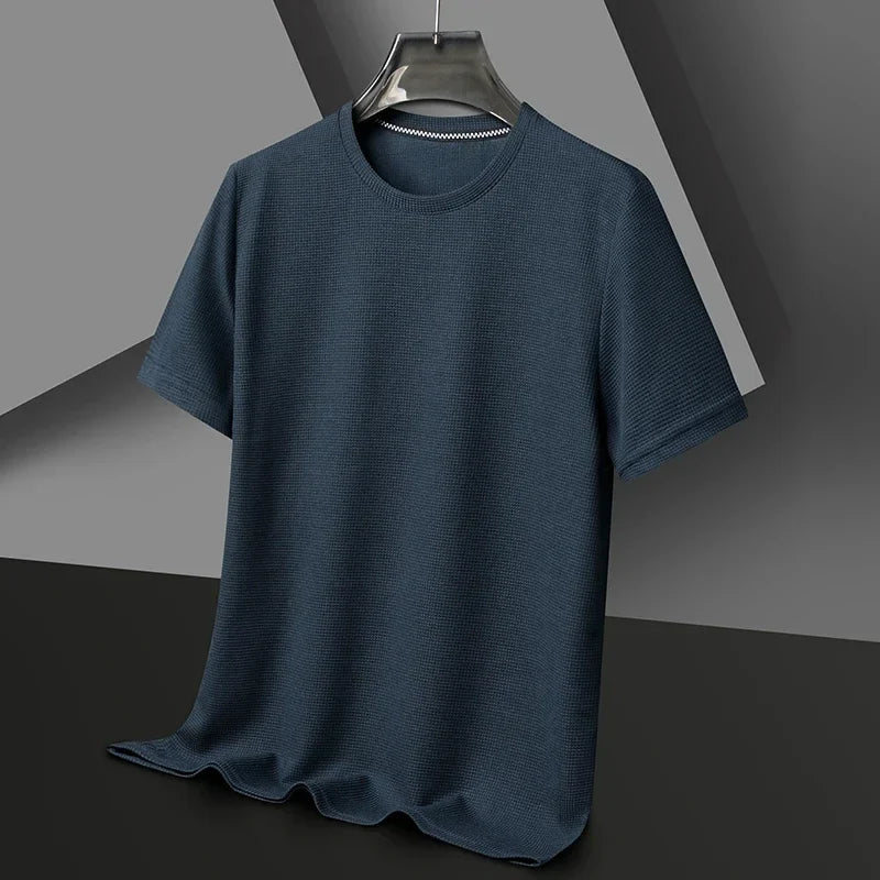 Breathable Waffle Texture Loose Fit Men's T-Shirt