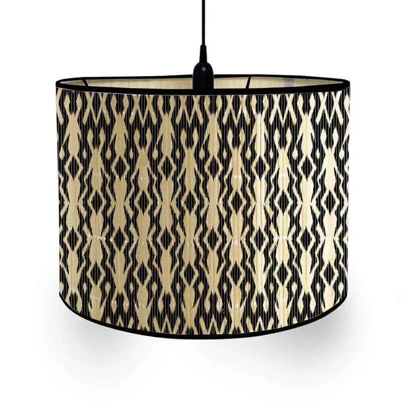 Art Deco Bamboo and Iron Drum Lampshade