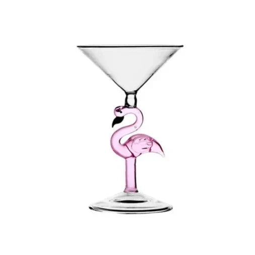 Flamingo Handle Glassware Set for Cocktails and Wine