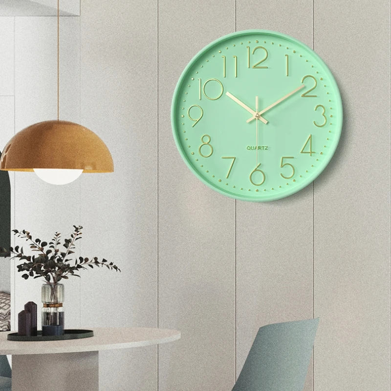 Minimalist 20 cm Nordic Wall Clock with Glass and Plastic Design