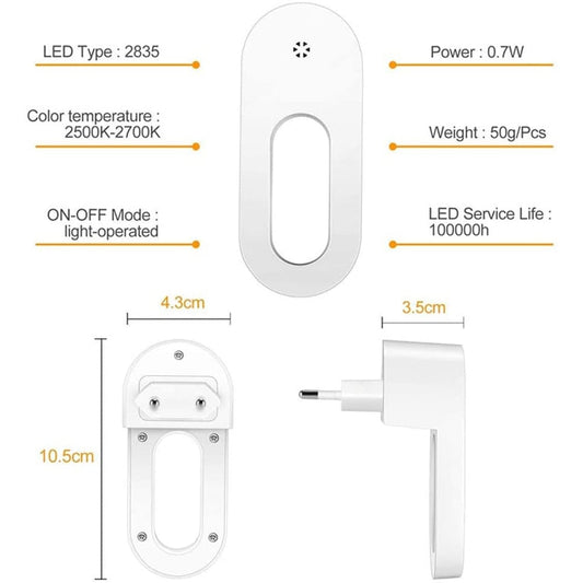 Twilight Sensor Energy Saving Wall Night Light
