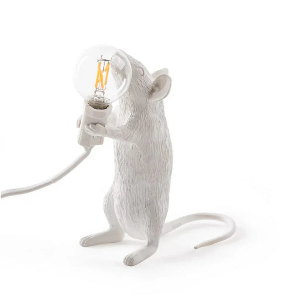 LED Animal Table Lamps - Resin Rat, Cat, Squirrel Night Lights