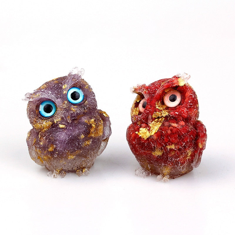 Handmade Natural Crystal Owl Figurine