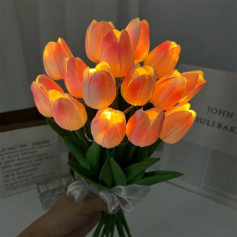 LED Faux Tulip Bouquet Lamp for Weddings and Home Decor
