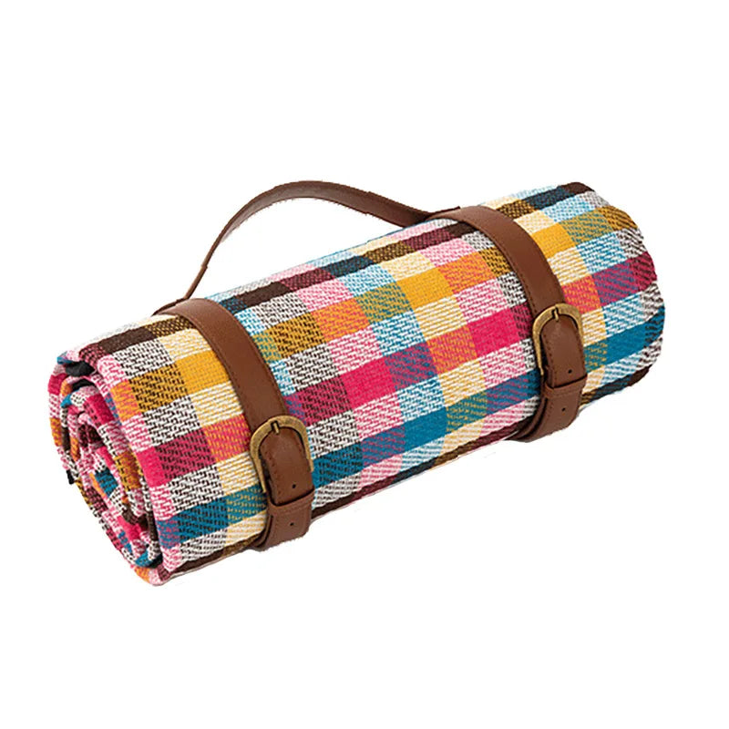 Waterproof Picnic Blanket with Soft Foam Filling and Carry Handles