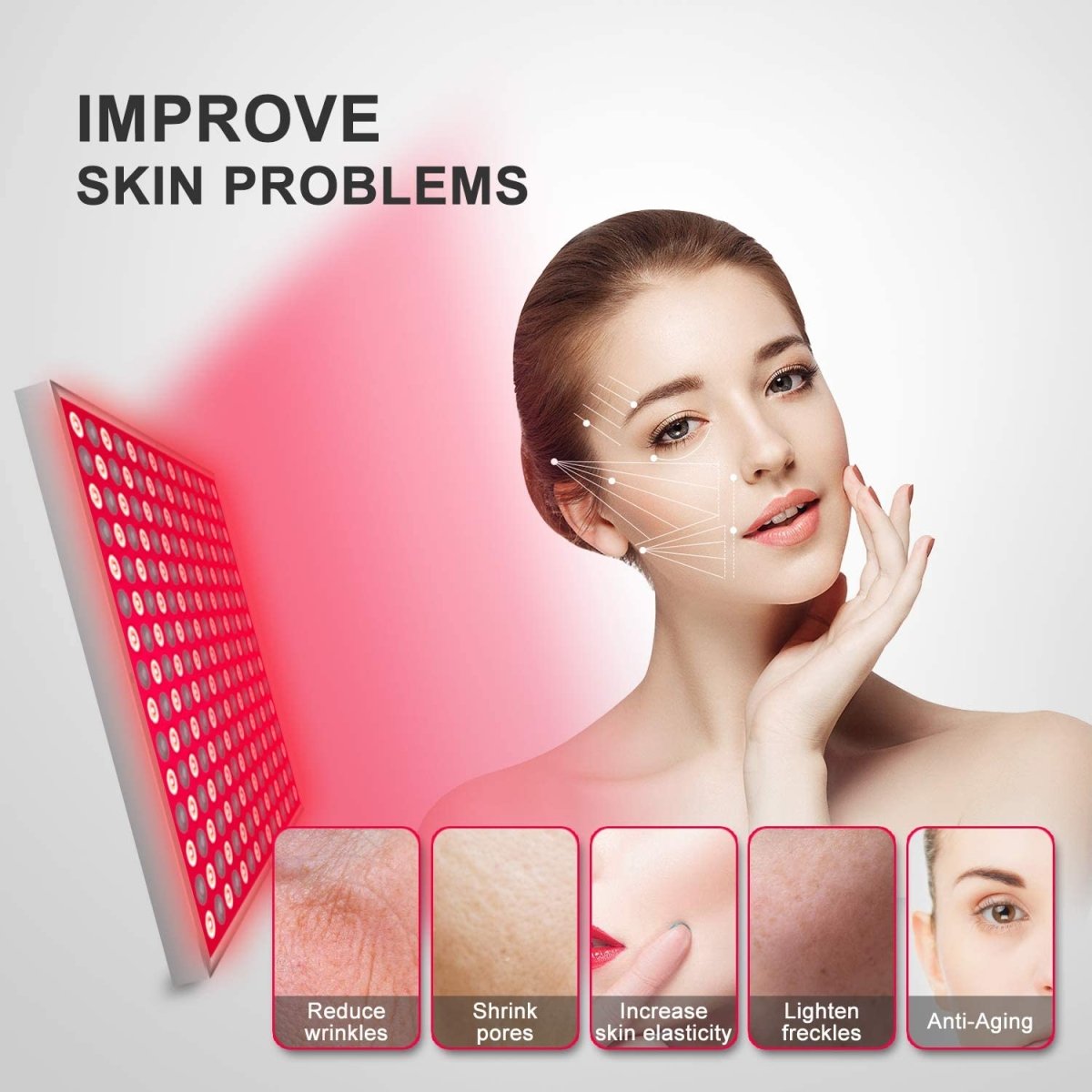Infrared Light Therapy Panel for Skin Rejuvenation and Muscle Relaxation