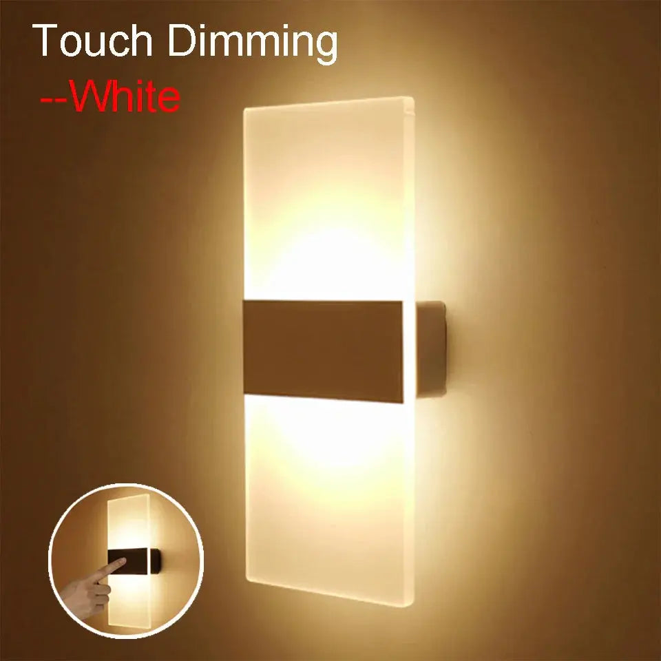 USB Rechargeable Touch Panel Wall Light - Modern Acrylic Design