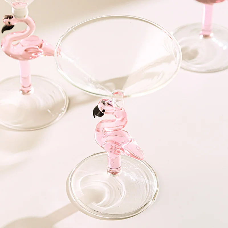 Flamingo Handle Glassware Set for Cocktails and Wine