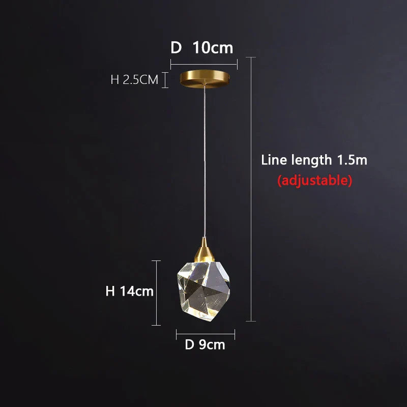 Crystal Pendant Light with Energy-Efficient LED Bulbs