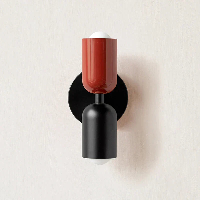 Double Headed Black Wall Lamp with Upward and Downward Light