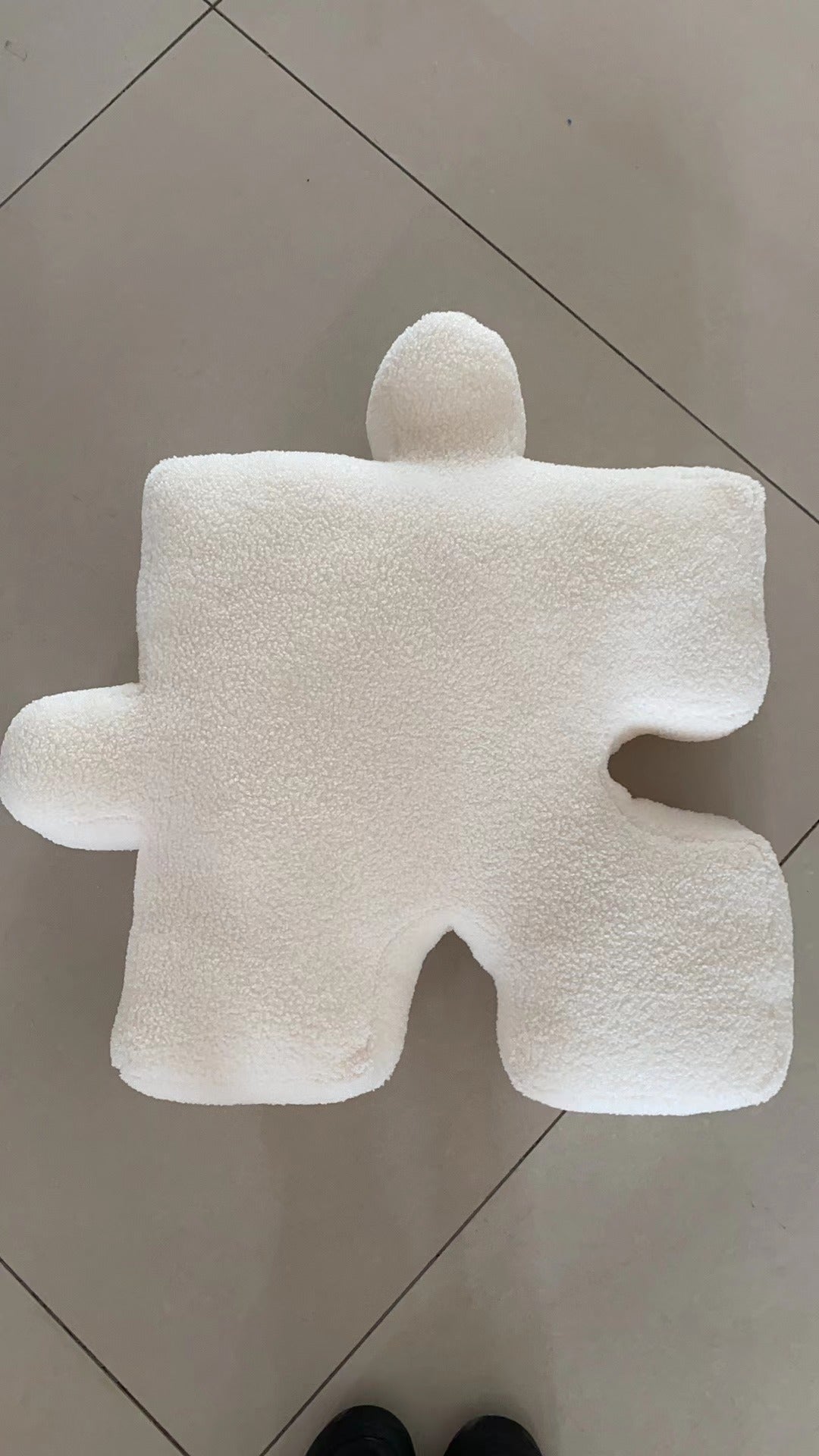 Premium Wool and Cotton Puzzle Block Pillow 20 x 20 Inch