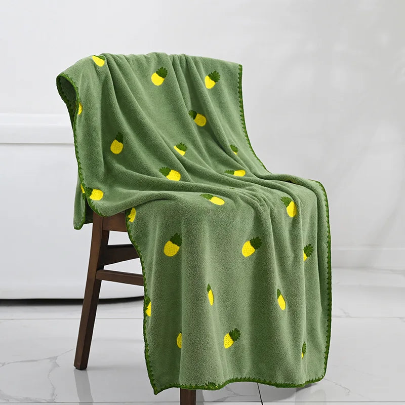 Embroidered Fruit Bath and Hand Towels Set