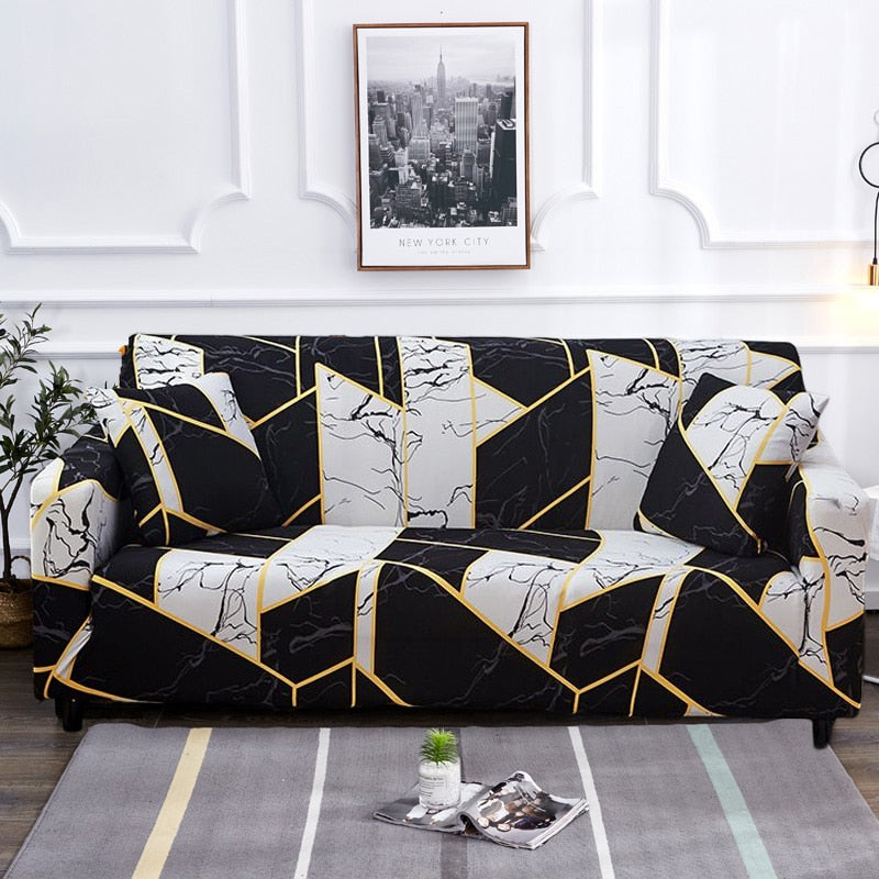Non-Slip Colorful Elastic Sofa Cover for L-Shaped Sofas