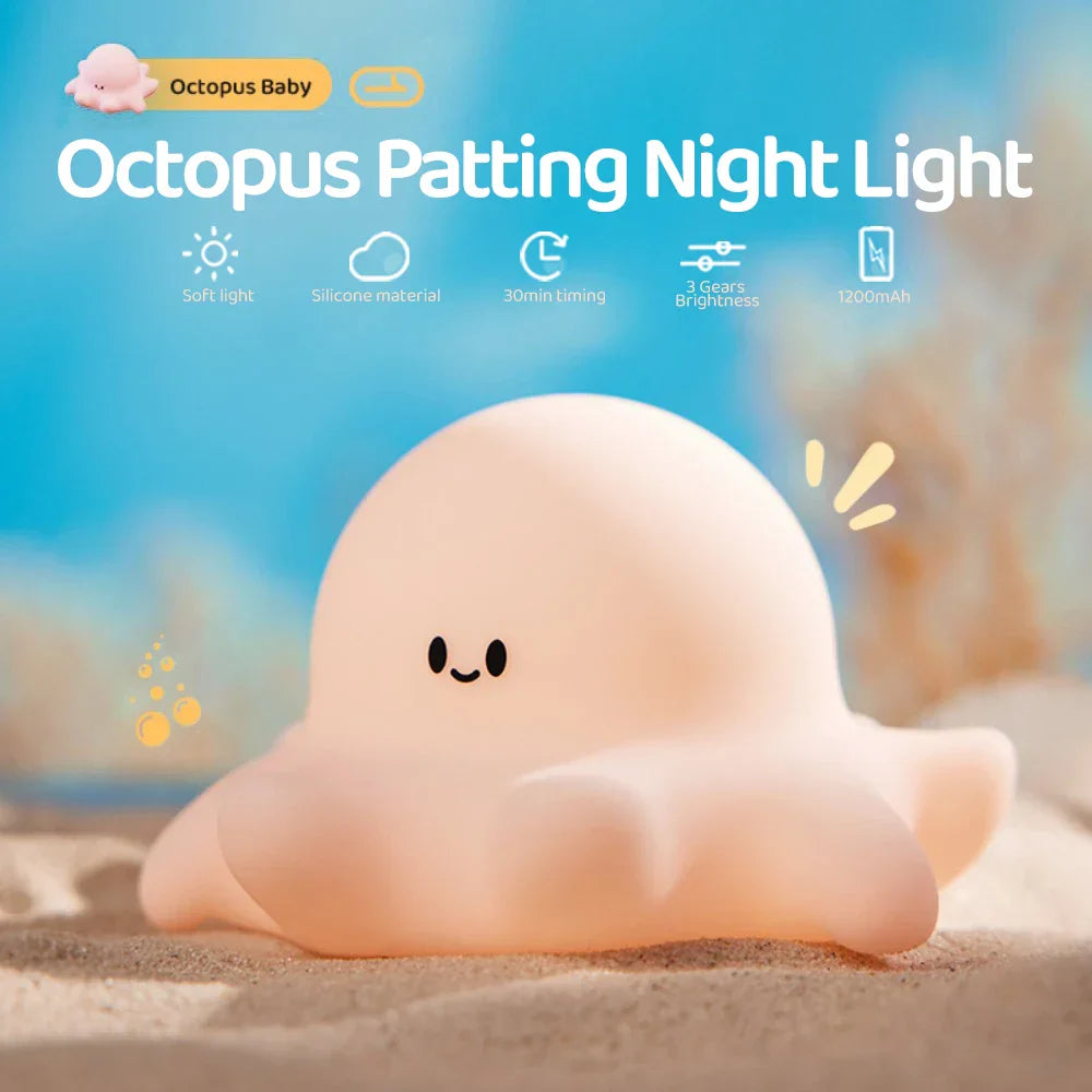 USB Rechargeable LED Night Light with Soft Silicone Design and Long Battery Life