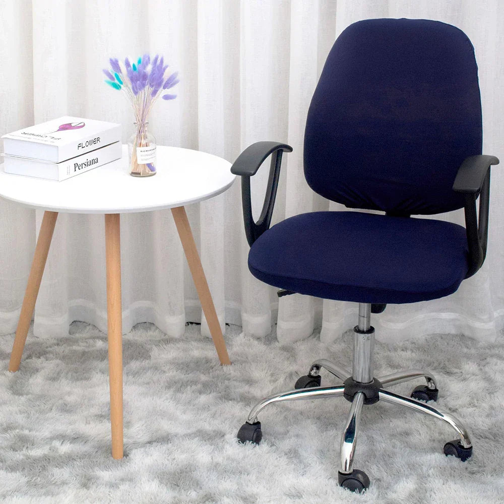 2-Piece Solid Color Spandex Office Chair Covers