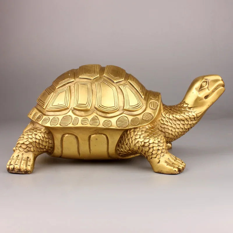 Brass Feng Shui Turtle Statue for Longevity and Health
