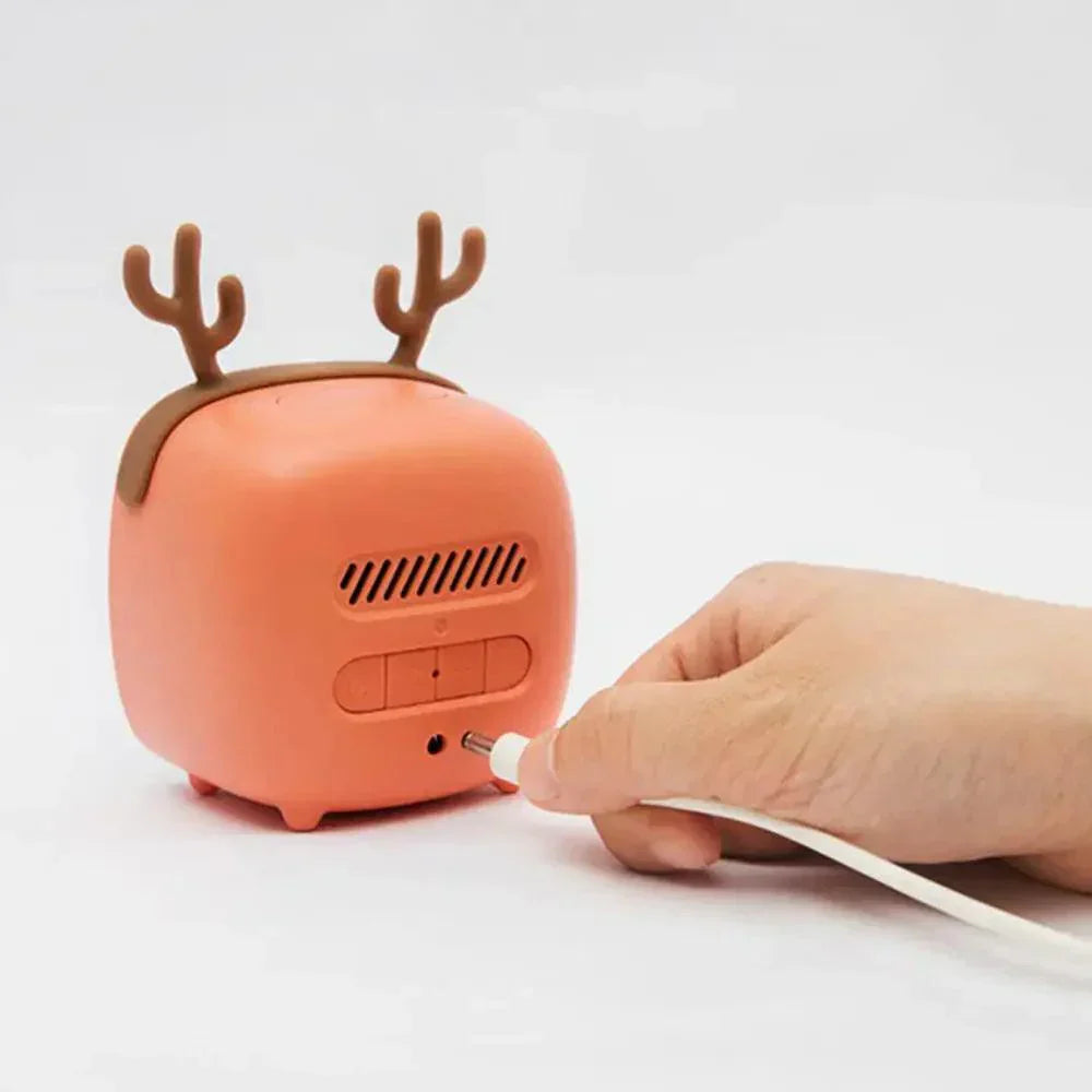 Cartoon Bunny LED Alarm Clock with Night Light – Rechargeable Digital Display for Kids