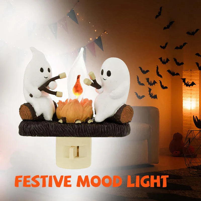 Cute Ghost Campfire Night Light with Energy-Efficient LED