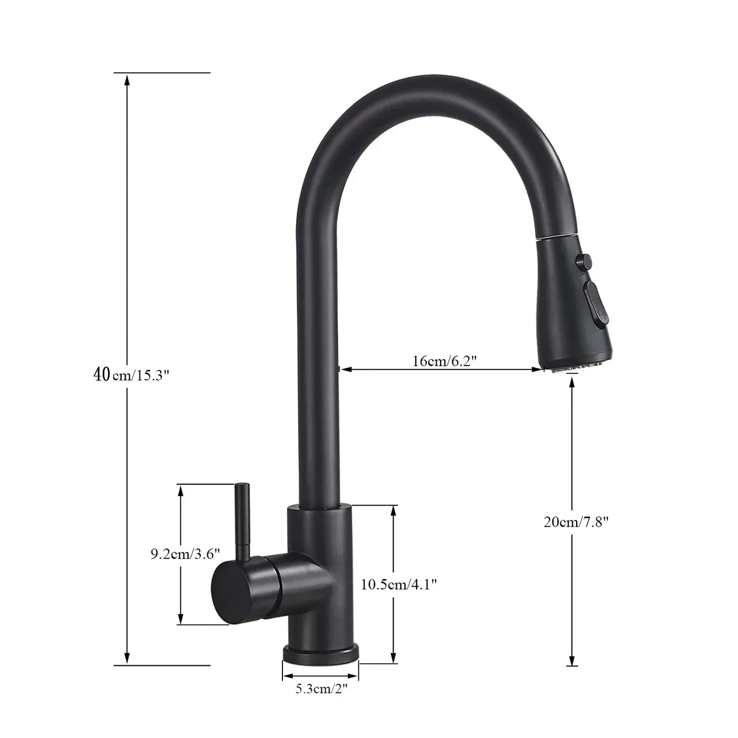 Stainless Steel Single Handle Pull-Out Kitchen Faucet